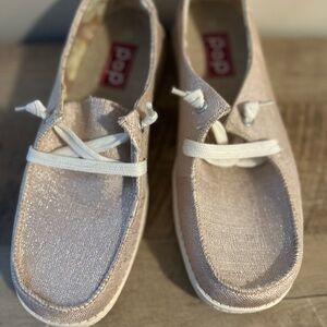 Blush ( pinkish gold)  Casual Loafers/ Boat shoes  with White Laces
